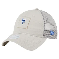 Women's New Era  Light Beige New York Mets Square Stitch 9TWENTY Adjustable Hat