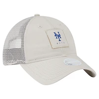 Women's New Era  Light Beige New York Mets Square Stitch 9TWENTY Adjustable Hat