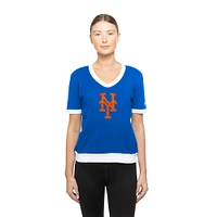 Women's New Era  Royal New York Mets Game Day Rhinestone V-Neck T-Shirt
