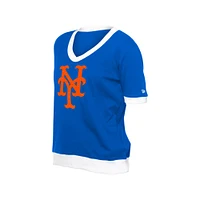 Women's New Era  Royal New York Mets Game Day Rhinestone V-Neck T-Shirt