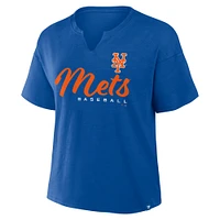 Women's Profile  Royal New York Mets Plus Wordmark Notch Neck T-Shirt