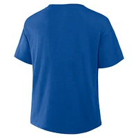 Women's Profile  Royal New York Mets Plus Wordmark Notch Neck T-Shirt