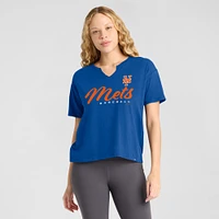 Women's Profile  Royal New York Mets Plus Wordmark Notch Neck T-Shirt