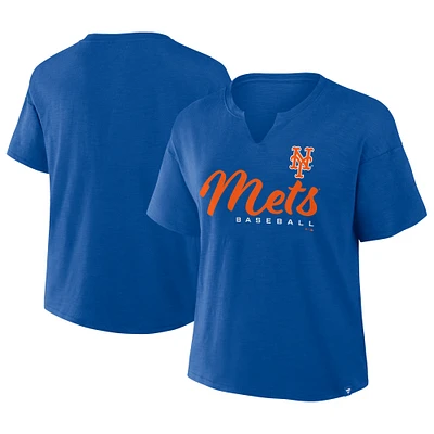 Women's Profile  Royal New York Mets Plus Wordmark Notch Neck T-Shirt