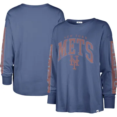 Women's New Era White New York Mets Colorblock T-Shirt 