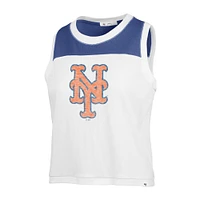 Women's '47 White New York Mets Premier Zoey Waist Length Tank Top