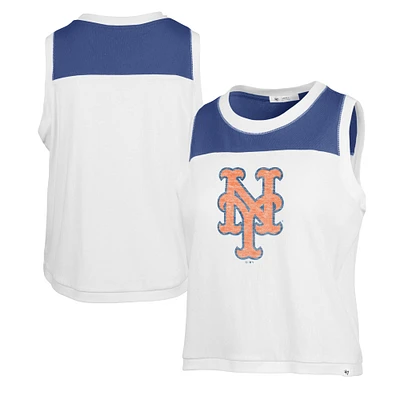 Women's '47 White New York Mets Premier Zoey Waist Length Tank Top