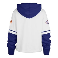 Women's '47 White New York Mets Trifecta Shortstop Cropped Pullover Hoodie
