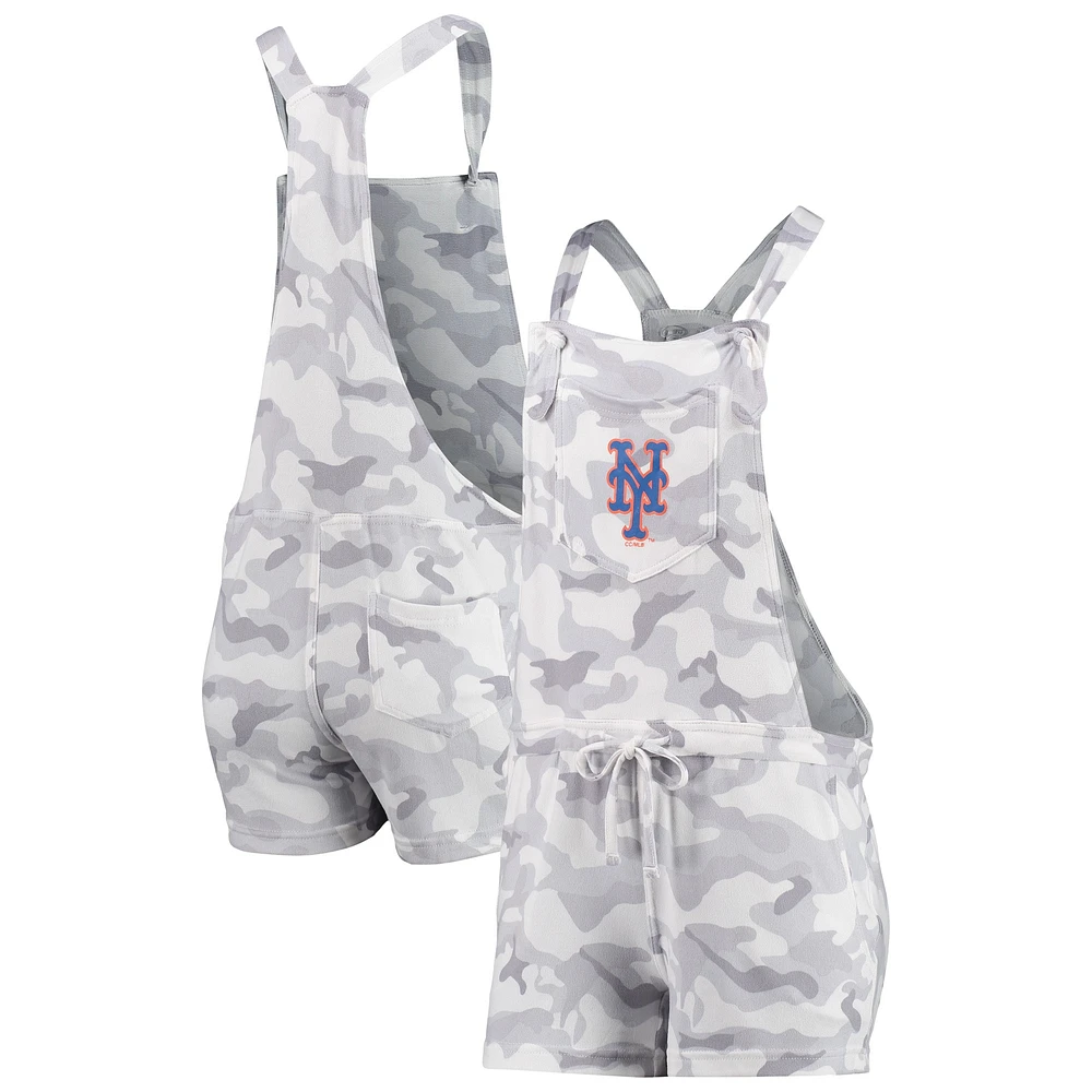 Women's Concepts Sport Gray New York Mets Camo Romper Overalls