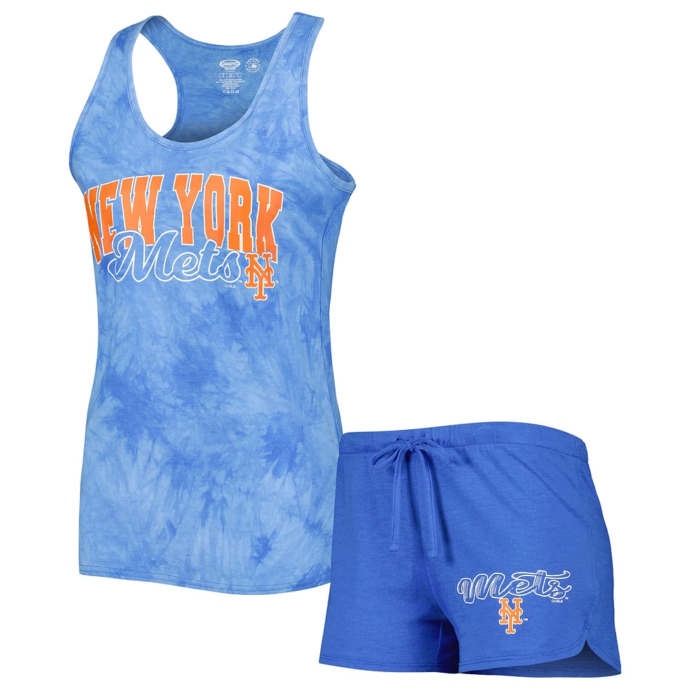 Women's Concepts Sport Royal New York Mets Billboard Racerback Tank & Shorts Sleep Set