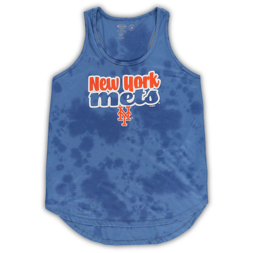 Ensemble de nuit Concepts Sport Royal New York Mets pour femmes, débardeur et short Cloud, grande taille