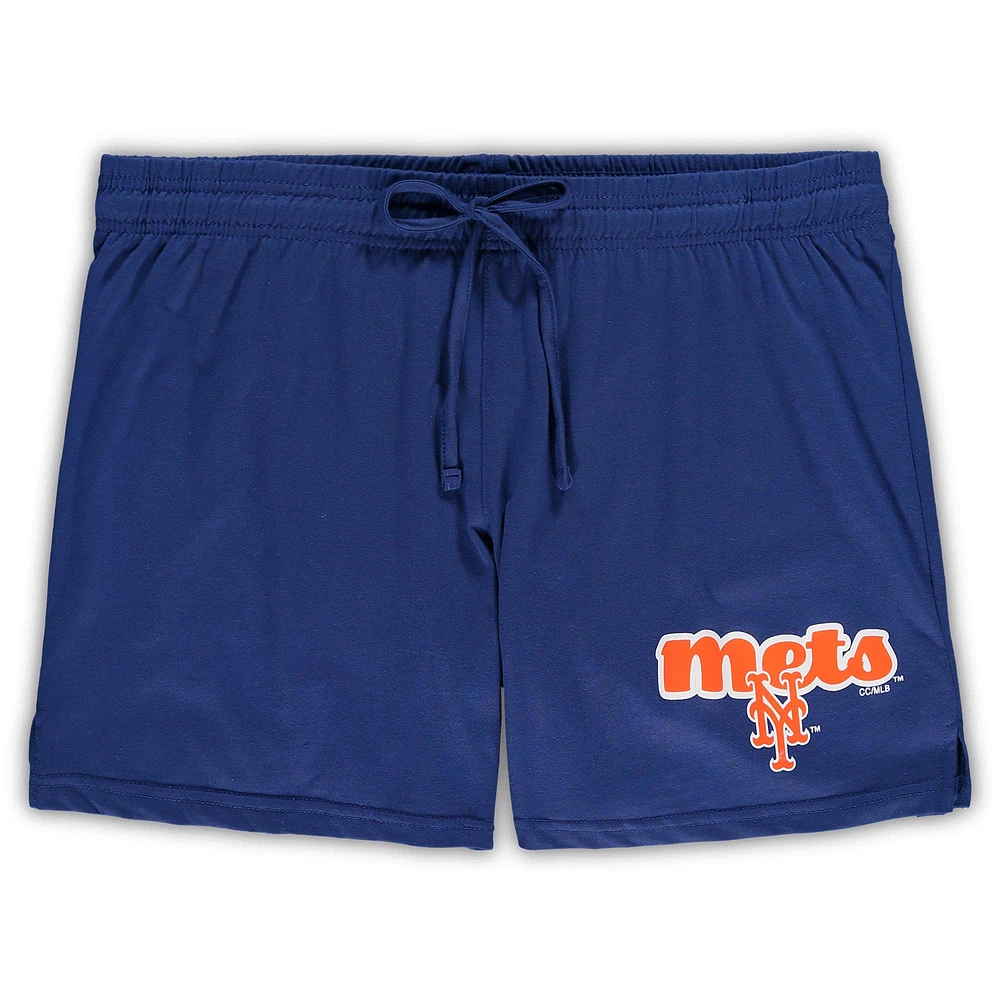 Ensemble de nuit Concepts Sport Royal New York Mets pour femmes, débardeur et short Cloud, grande taille