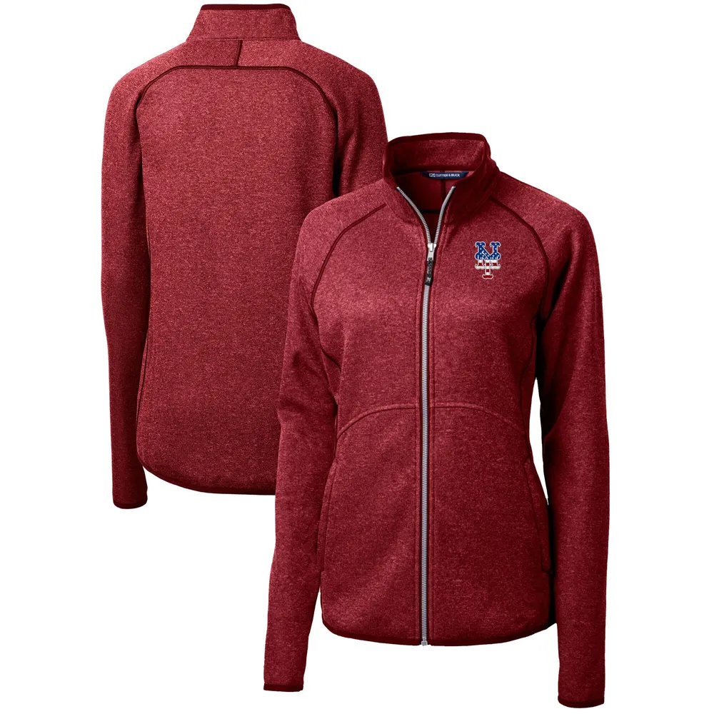 Lids New York Mets Cutter & Buck Women's Americana Logo Mainsail Sweater-Knit  Full-Zip Jacket