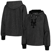 Women's DKNY Sport Black New York Mets Debbie Dolman Raglan Pullover Hoodie