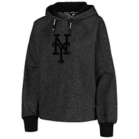 Women's DKNY Sport Black New York Mets Debbie Dolman Raglan Pullover Hoodie