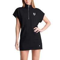 Robe sneaker à quart de zip DKNY Sport noire New York Mets Emily pour femmes