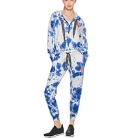 Women's DKNY Sport White/Royal New York Mets Melody Tie-Dye Jogger Pants