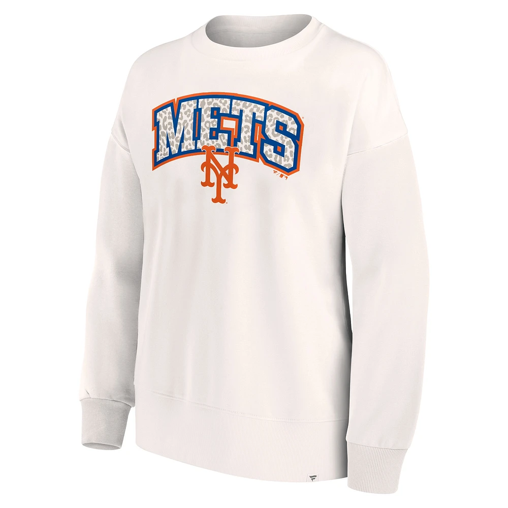 Sweat-shirt à imprimé léopard New York Mets de la marque Fanatics pour femme