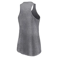 Women's Fanatics Heather Gray New York Mets Simplicity Swing Racerback Scoop Neck Tank Top