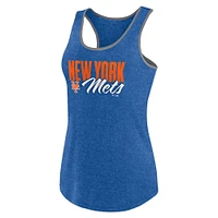 Women's Fanatics Heather Royal New York Mets Fuel Racerback Tank Top