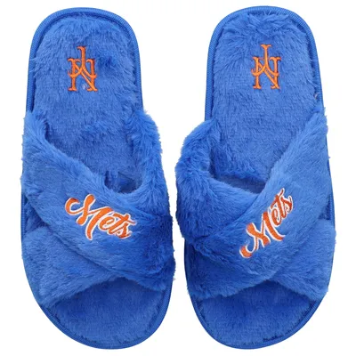New York Mets FOCO Women's Script Cross Slide Slippers