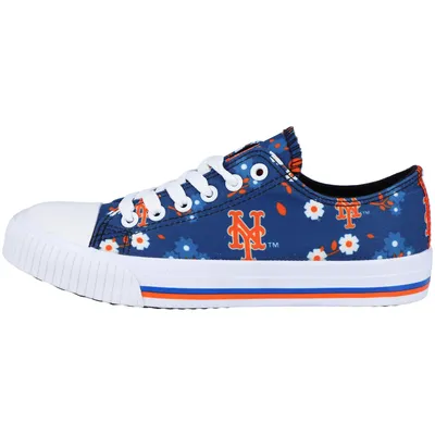 New York Mets FOCO Women's Flower Canvas Allover Shoes - Royal