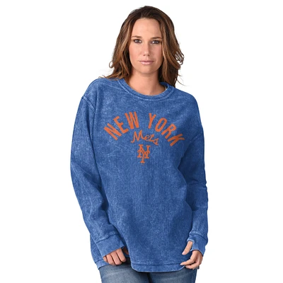 Women's G-III 4Her by Carl Banks Royal New York Mets Comfy Cord Pullover Sweatshirt