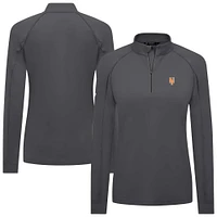 Women's Levelwear Charcoal New York Mets Kinetic Insignia 2.0 Raglan Quarter-Zip Top