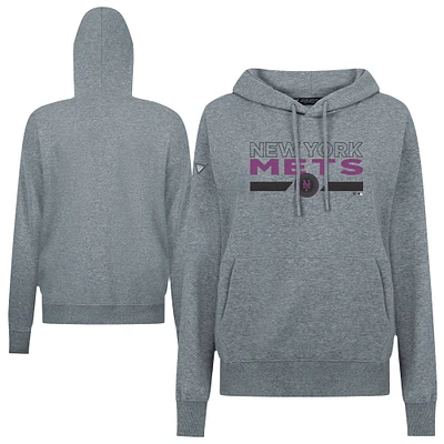 Women's Levelwear  Gray New York Mets City Connect Adorn No Hitter Pullover Hoodie