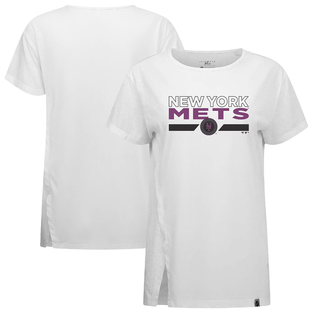 T-shirt blanc pour femme Levelwear City Connect Influx No Hitter des Mets de New York