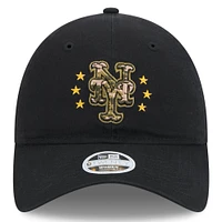 Casquette réglable New Era noire New York Mets 2024 Armed Forces Day 9TWENTY pour femme