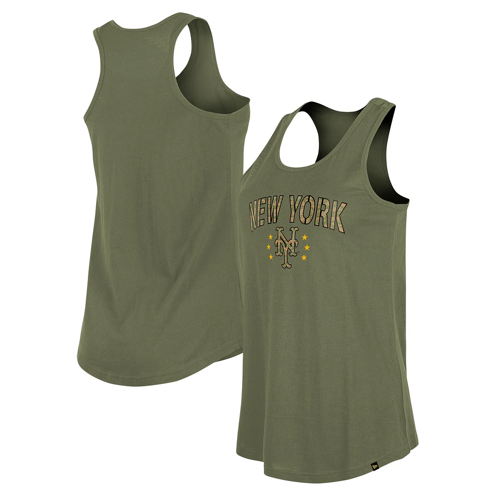 Women's New Era Olive York Mets Armed Forces Day Tank Top