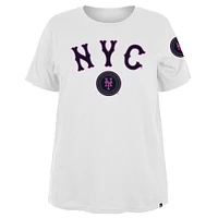 T-shirt New Era blanc grande taille York Mets 2024 City Connect pour femme