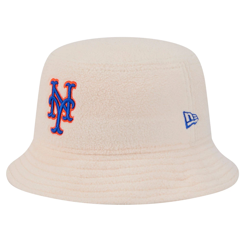 Women's New Era White York Mets Chrome Cozy Bucket Hat