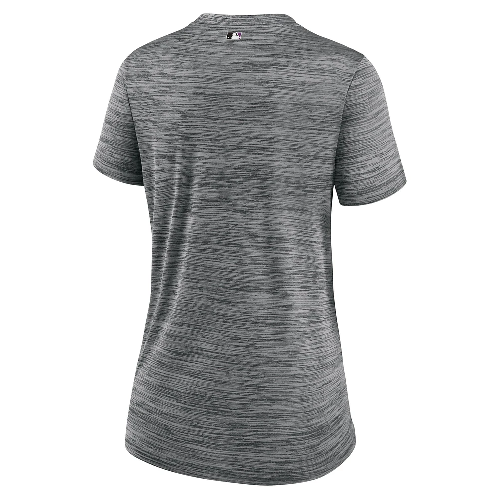 Women's Nike  Charcoal New York Mets 2024 City Connect Authentic Collection Performance Practice Velocity T-Shirt