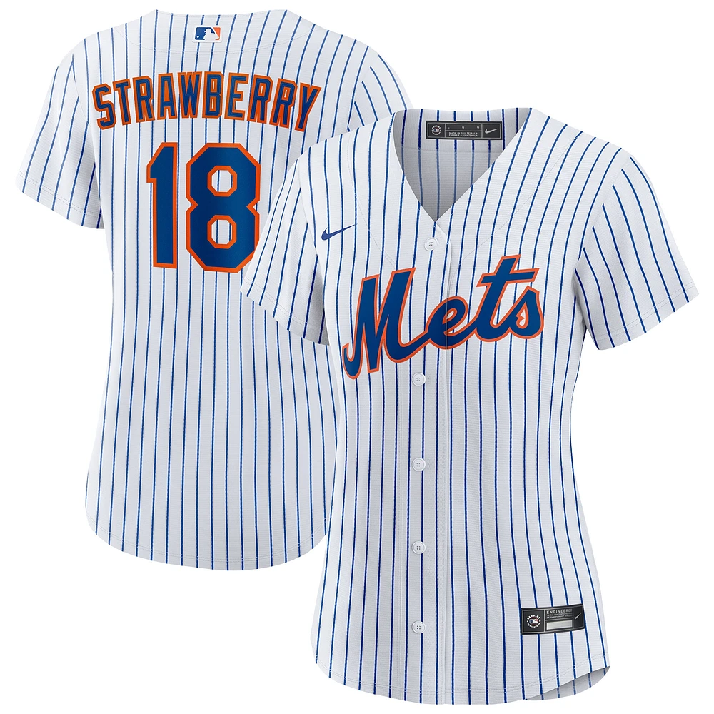 Maillot réplique à domicile des New York Mets de Darryl Strawberry pour femme Nike Blanc