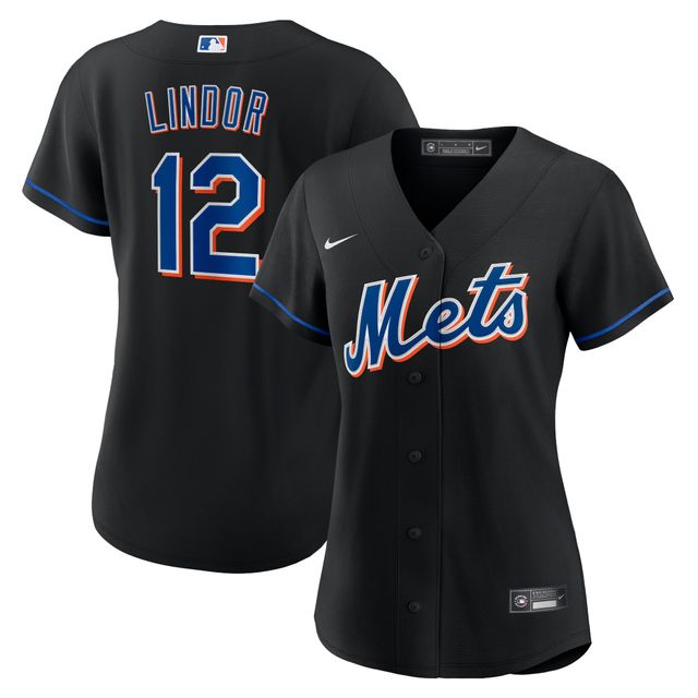 Maillot Nike Francisco Lindor pour femme, réplique alternative des New York Mets 2022, noir