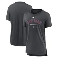 T-shirt à trois mélanges pour femme Nike Heather Charcoal New York Mets Authentic Collection Early Work