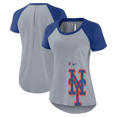 Nike Women's White, Navy New York Yankees Next Up Tri-Blend Raglan  3/4-Sleeve T-shirt