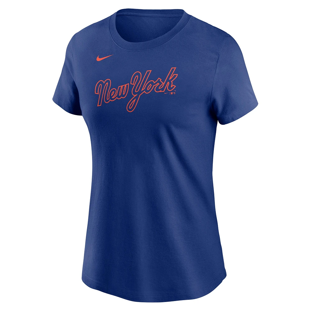 Women's Nike Juan Soto Royal New York Mets Fuse Name & Number T-Shirt