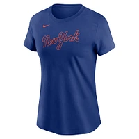Women's Nike Juan Soto Royal New York Mets Fuse Name & Number T-Shirt