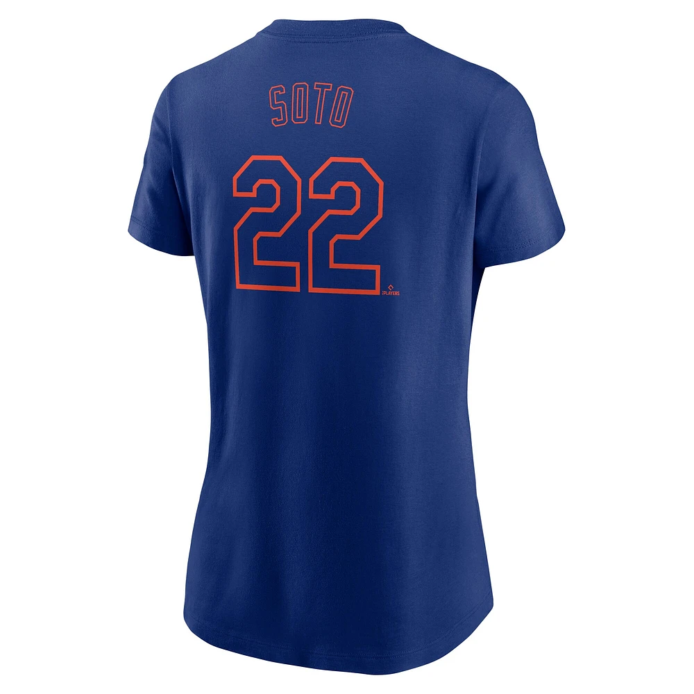 Women's Nike Juan Soto Royal New York Mets Fuse Name & Number T-Shirt