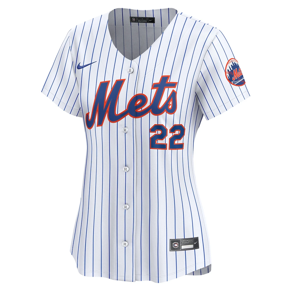 Maillot de joueur Nike Juan Soto blanc New York Mets à domicile en édition limitée pour femme