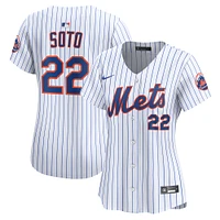 Maillot de joueur Nike Juan Soto blanc New York Mets à domicile en édition limitée pour femme