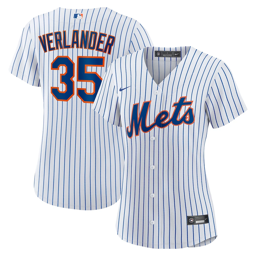 Maillot Femme Nike Justin Verlander Blanc/Royal New York Mets Home Replica Player