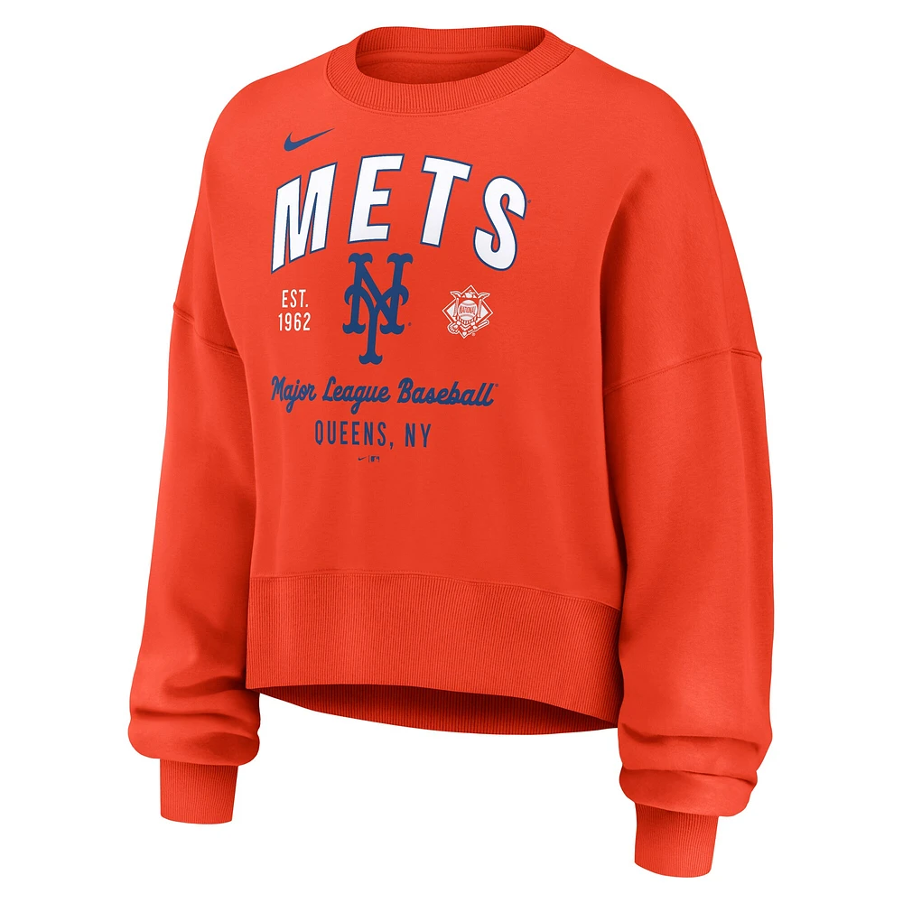Sweat-shirt oversize orange Nike New York Mets pour femme