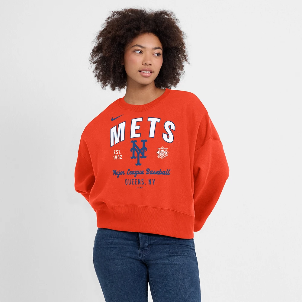 Sweat-shirt oversize orange Nike New York Mets pour femme