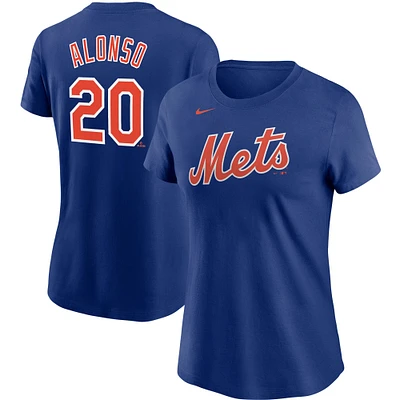 T-shirt avec nom et numéro Nike Pete Alonso Royal New York Mets pour femme