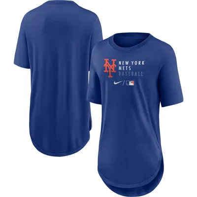 New York Mets Nike Women's Authentic Collection Baseball Fashion Tri-Blend T-Shirt - Royal