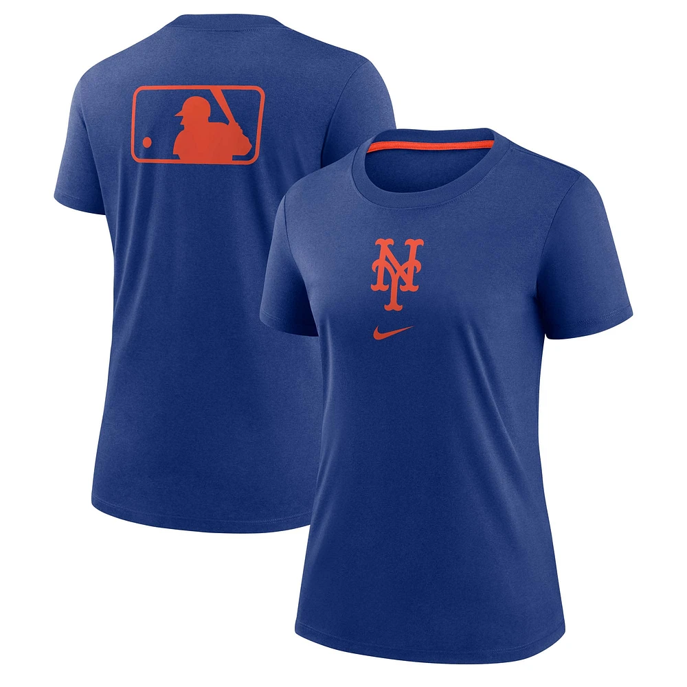 Women's Nike Royal New York Mets Authentic Collection Early Work Tri-Blend T-Shirt